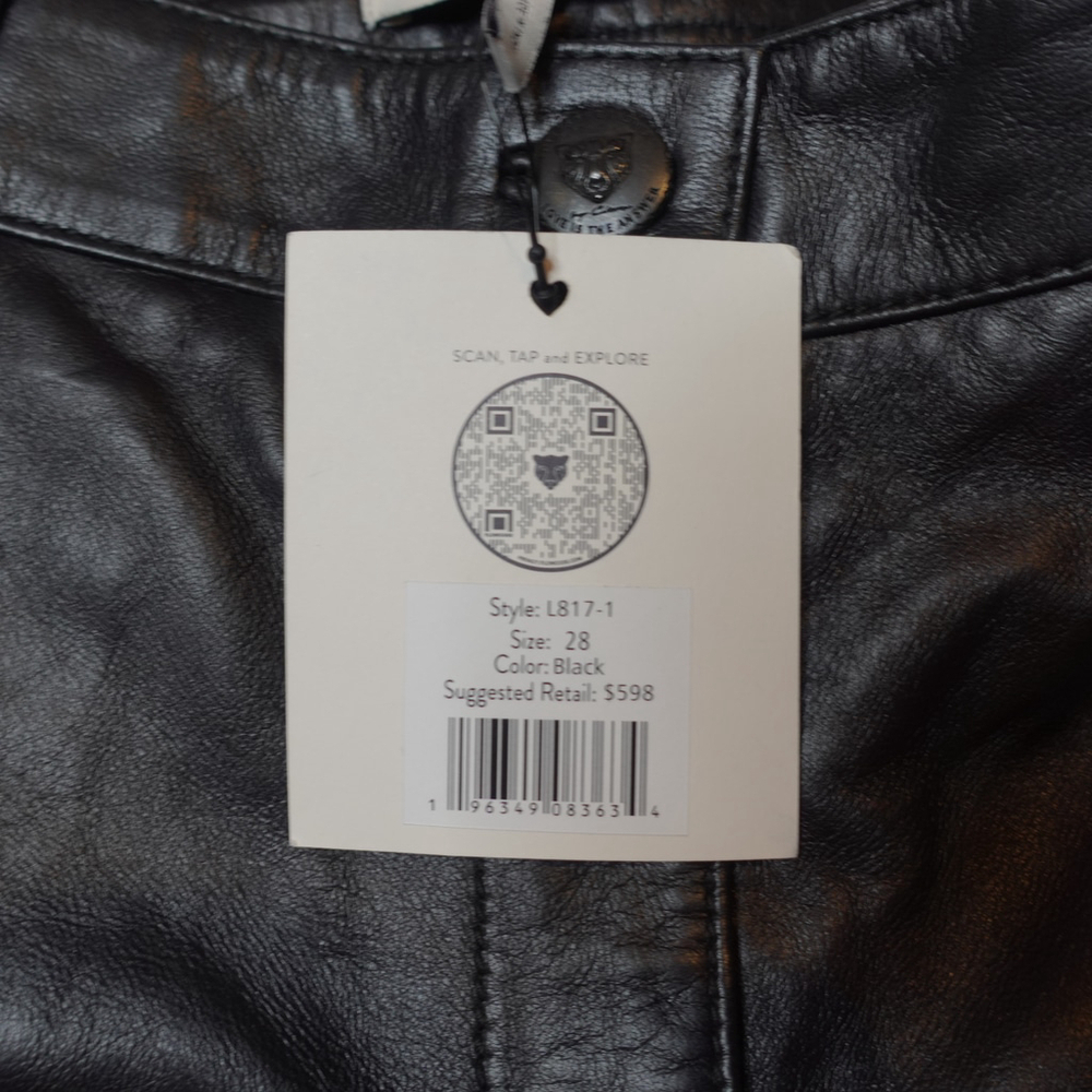 Women's Lita by Ciara Real Lamb Leather Pants, Size 28, Black NWT $598 - Picture 4 of 9